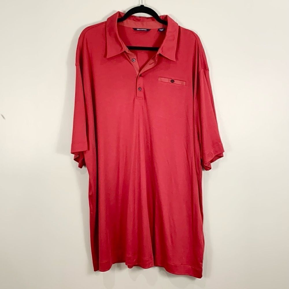 Cutter and Buck red mens 3X polo shirt short sleeve cotton modal blend
